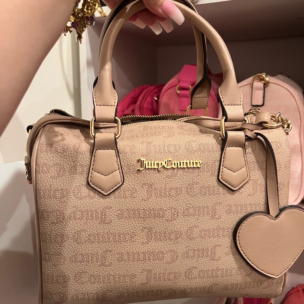 Juicy Couture Tan Satchel with Heart Charm